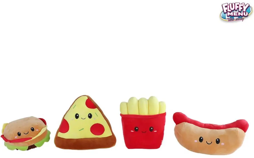 VAN MANEN Fluffy Menu Pluche Knuffel - Multicolor 16cm