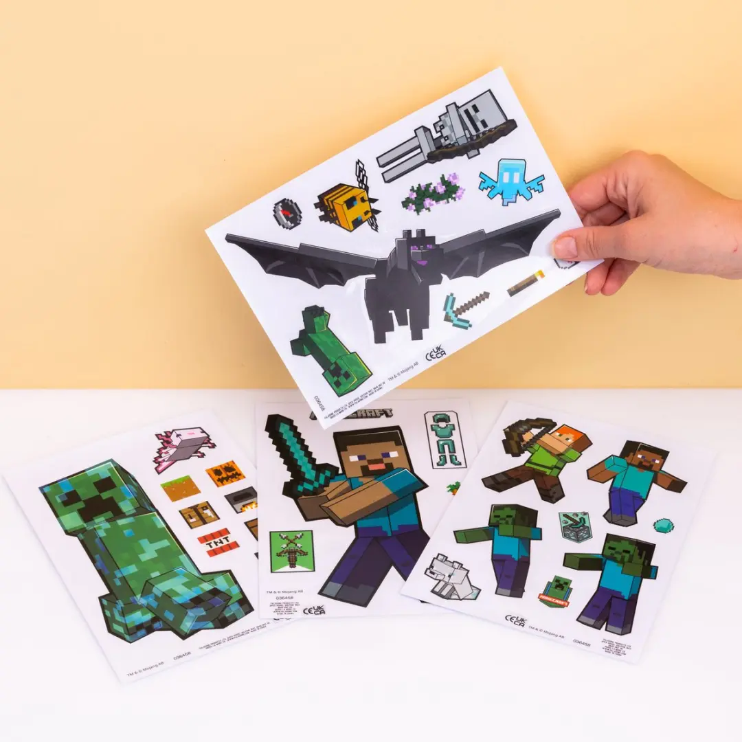 Paladone Minecraft Raamstickers - 4 Stuks - Multicolor