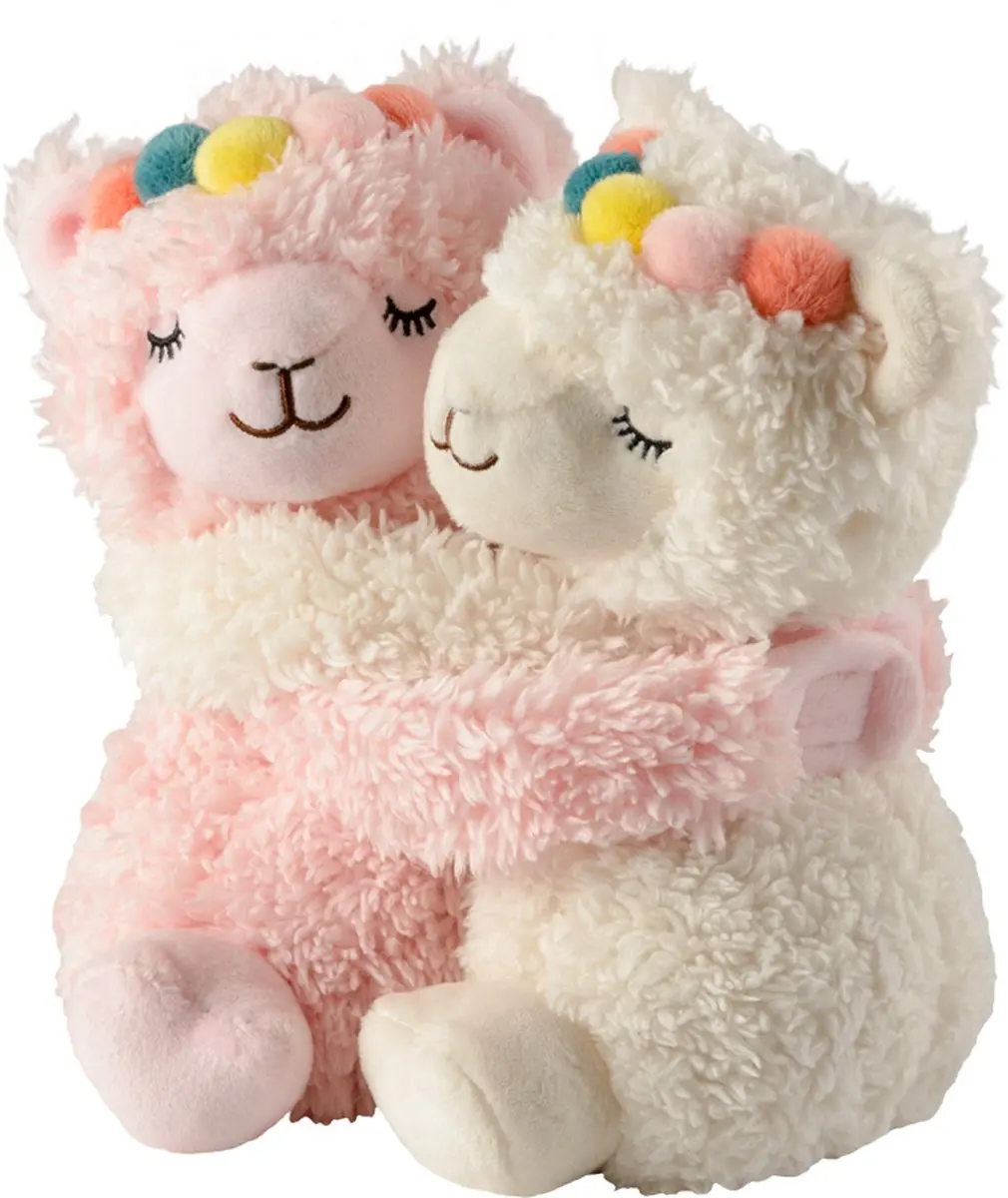 Warmies Knuffelvrienden Lama Magnetronknuffel - Wit/roze/geel/groen