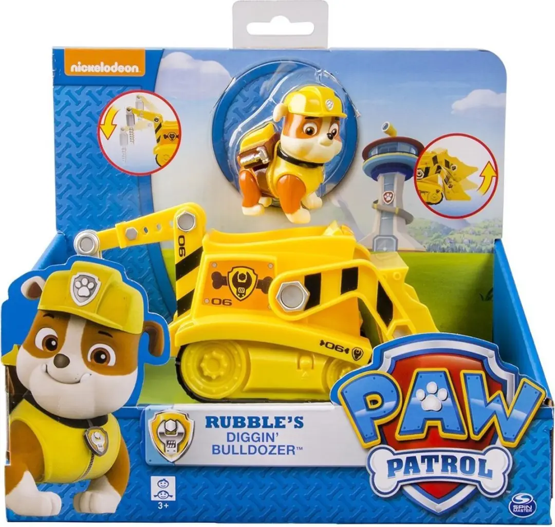 PAW Patrol Rubble Basic Voertuig - Zwart/Geel