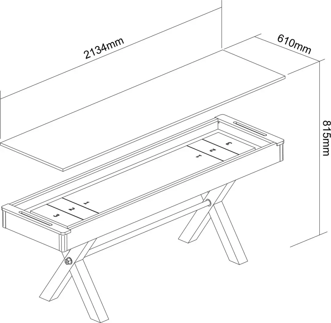 Cougar Mason Shuffleboardtafel C010.003.00 - Eiken/Zwart