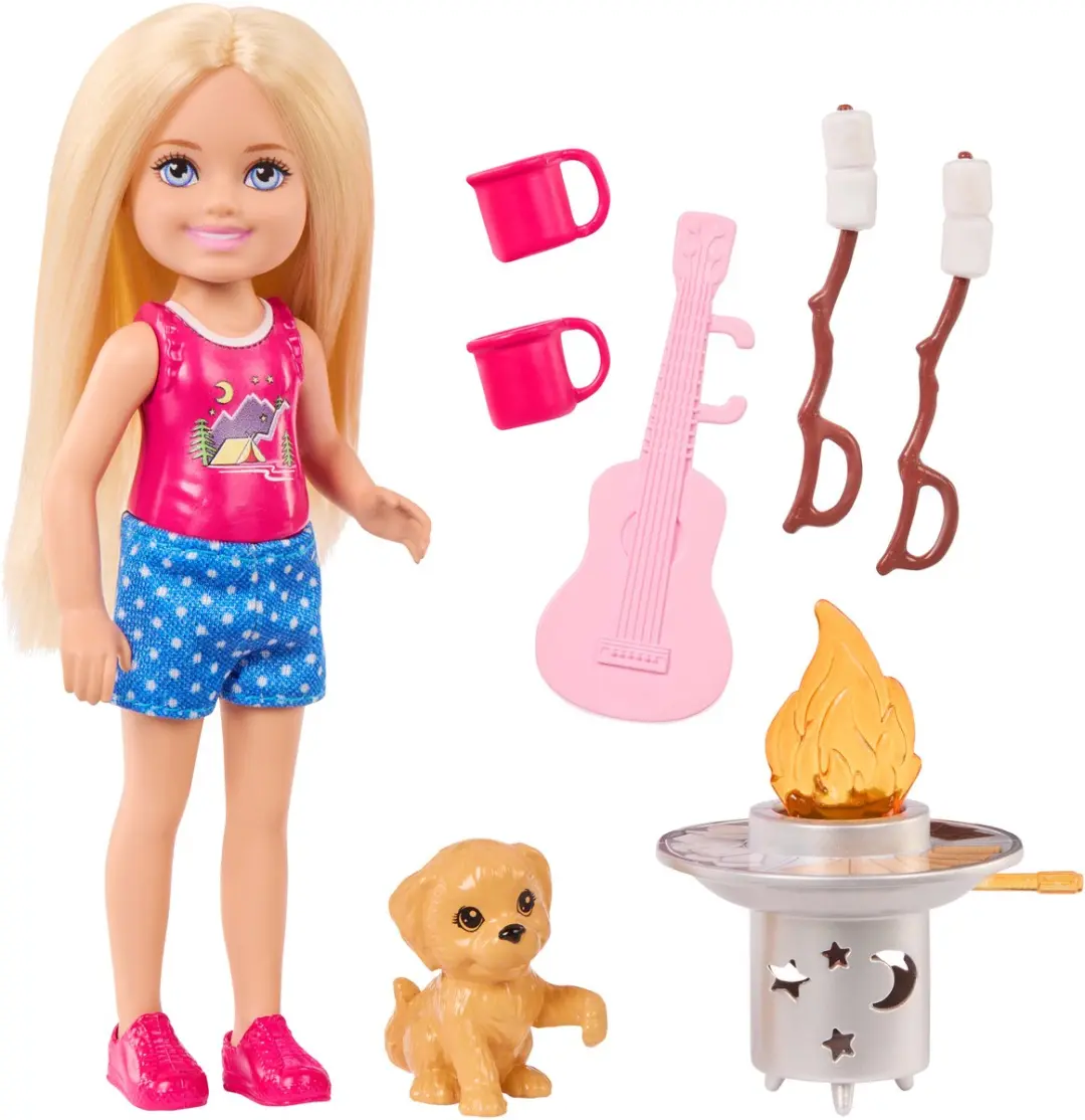 Barbie Chelsea Outdoor Avontuur Pop met Hond - Meerkleurig
