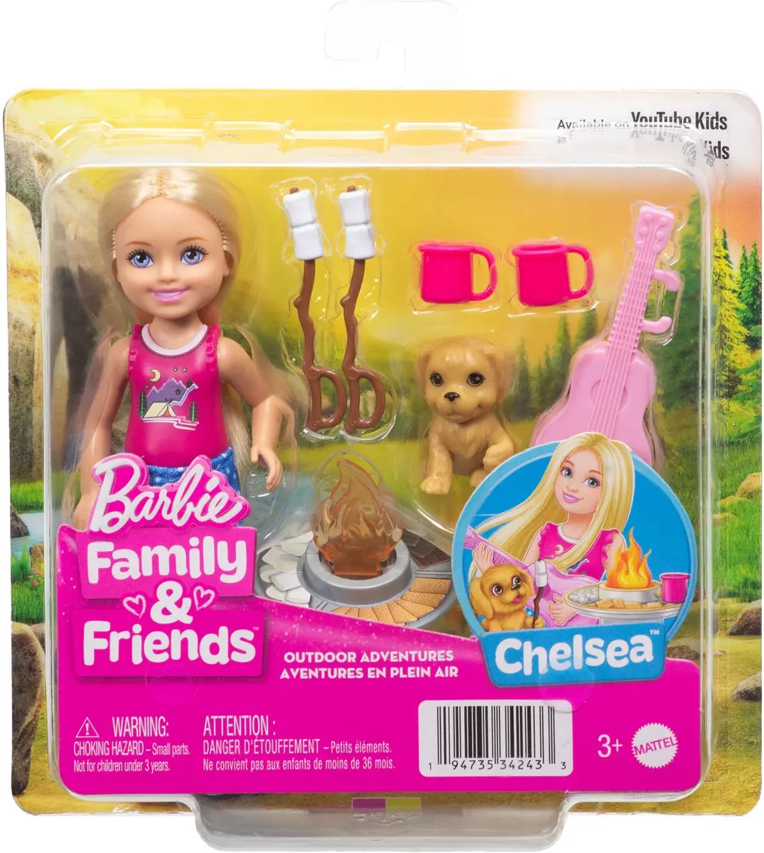 Barbie Chelsea Outdoor Avontuur Pop met Hond - Meerkleurig