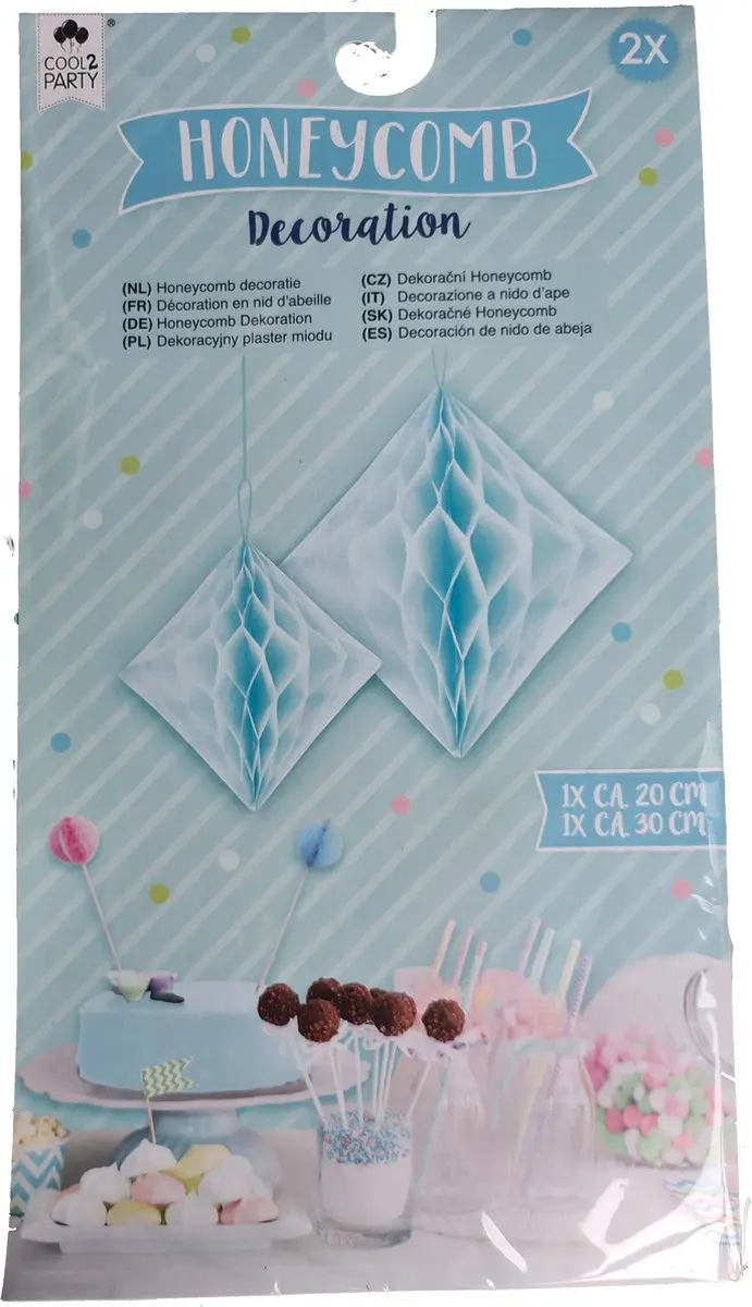 Honeycomb Feestdecoratie Zachtblauw