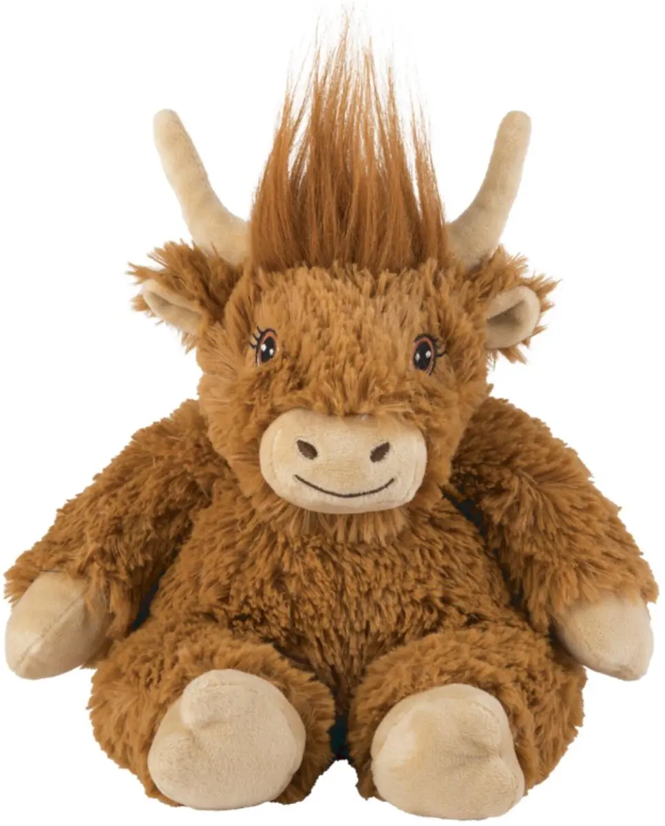Warmies Schotse Hooglander Koe Knuffel 25cm - Bruin