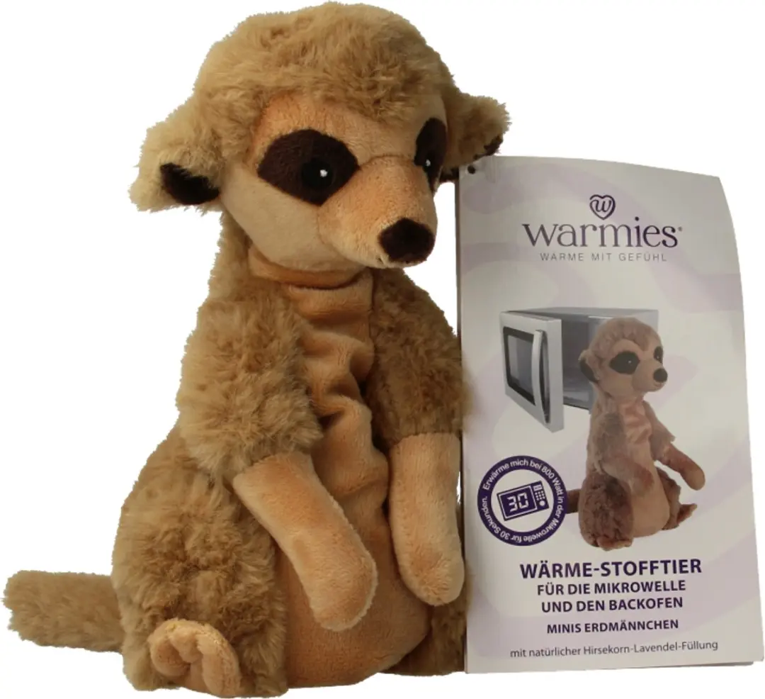 Warmies Magnetronknuffel Mini Stokstaart 22cm - Bruin/Beige