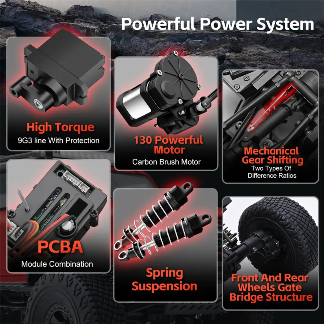 WLtoys 184023 RC Rock Crawler 1:18 4WD - Rood