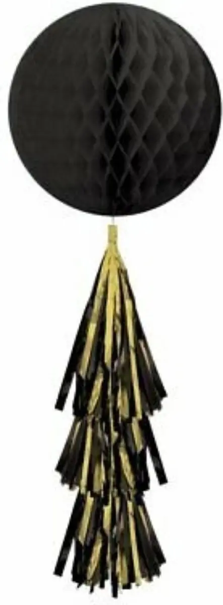 Honeycomb Decoratie Rond met Tassel - Wit