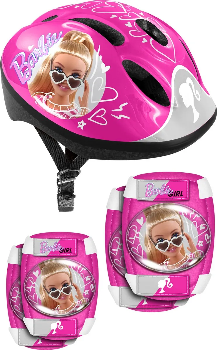 Mattel Barbie Skatebescherming 5-delig - 50-56cm Roze/wit Maat S