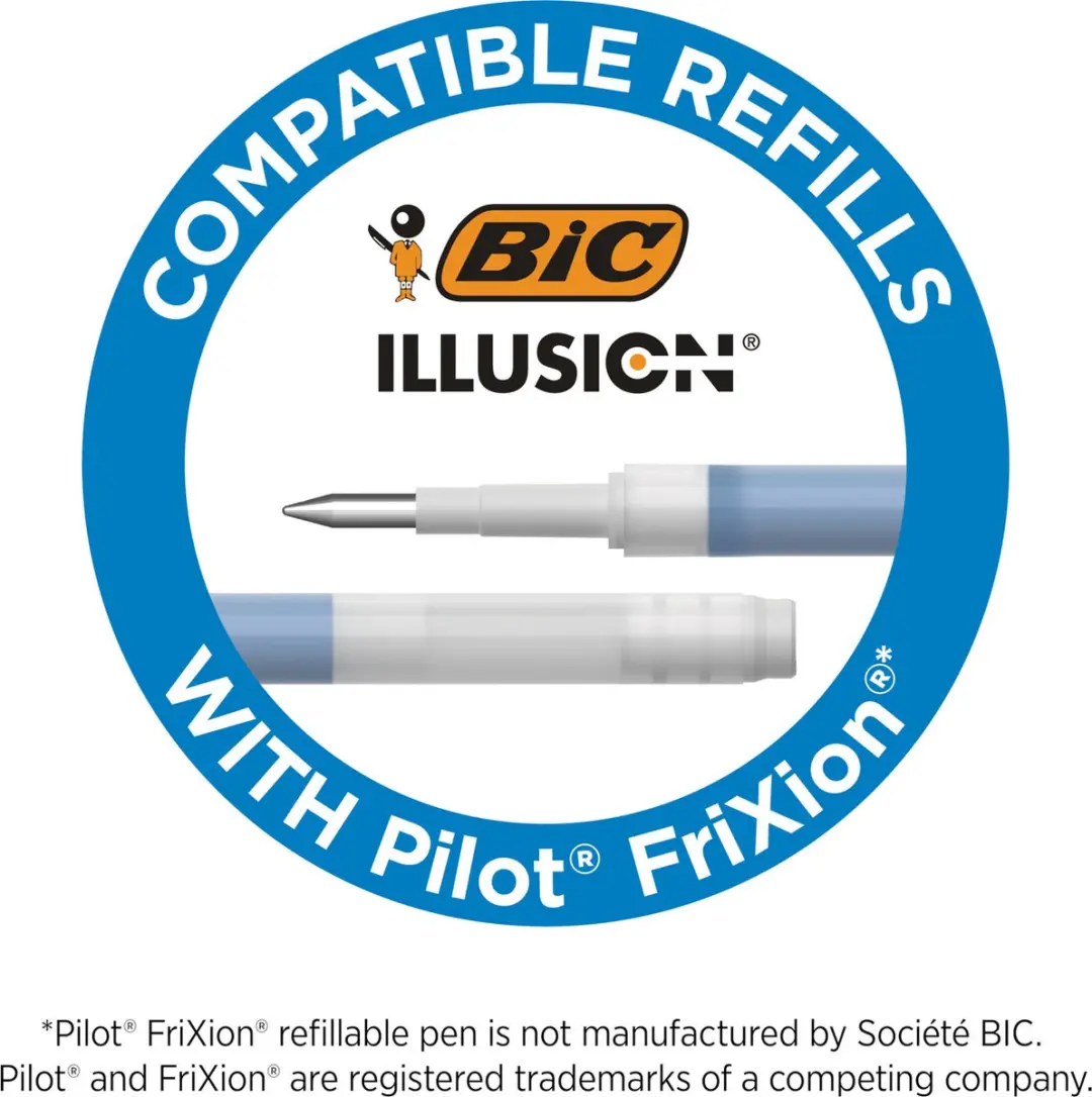 Bic Illusion Navulbare Balpen - Blauw - 12 Stuks