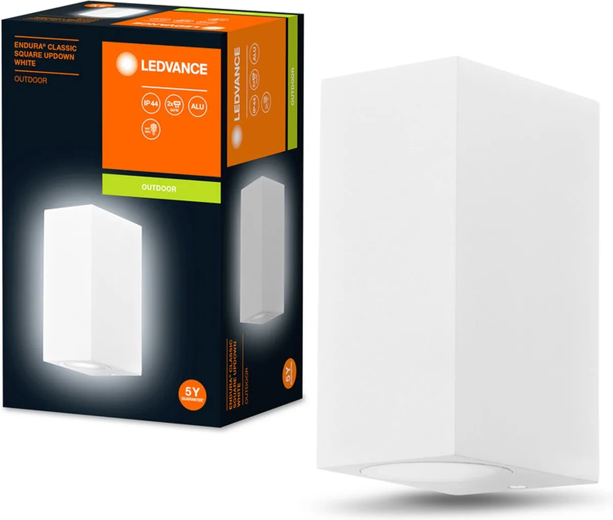 LEDVANCE ENDURA Classic Square Updown Buitenwandlamp GU10 - Wit - IP44