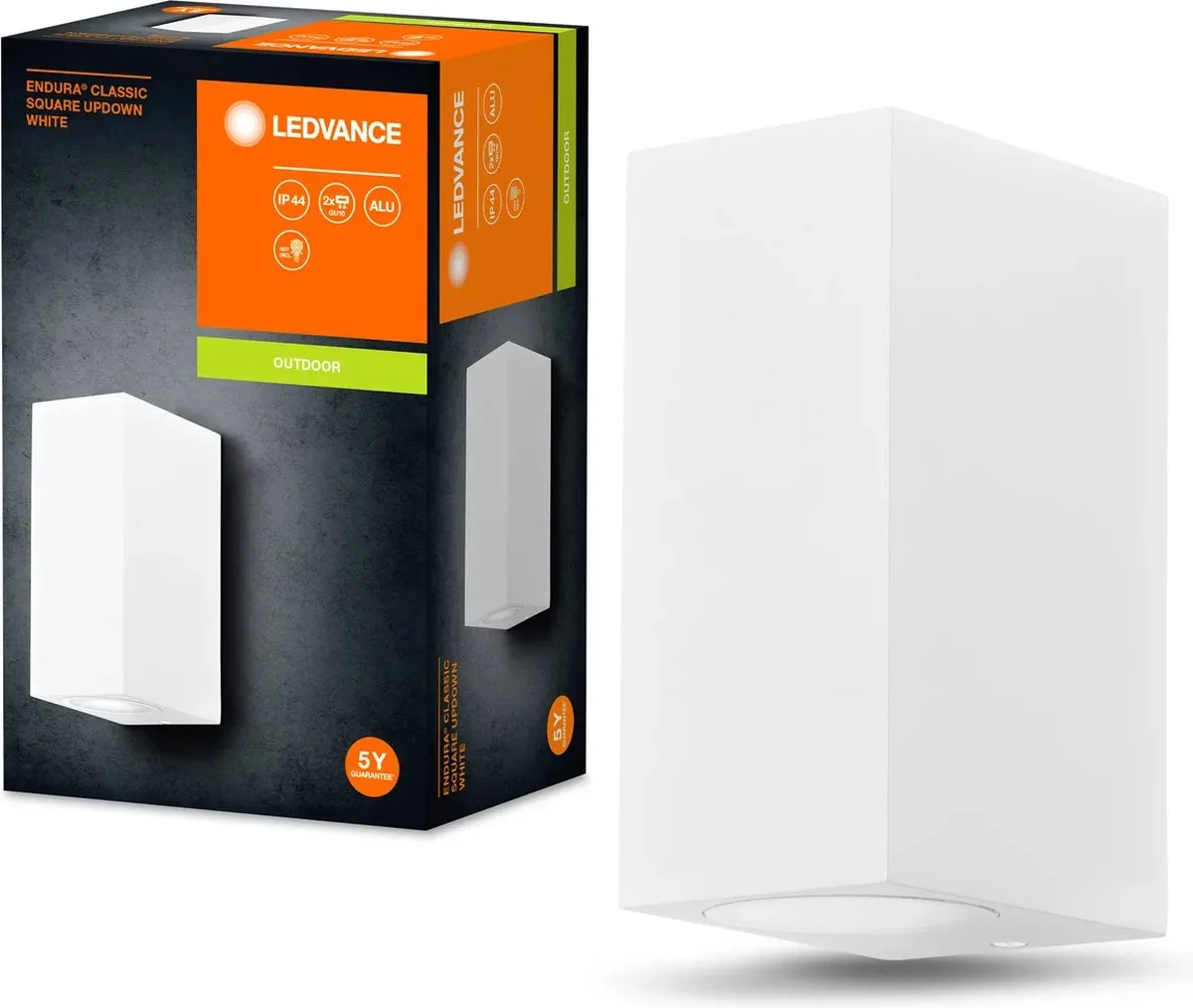 LEDVANCE ENDURA Classic Square Updown Buitenwandlamp GU10 - Wit - IP44