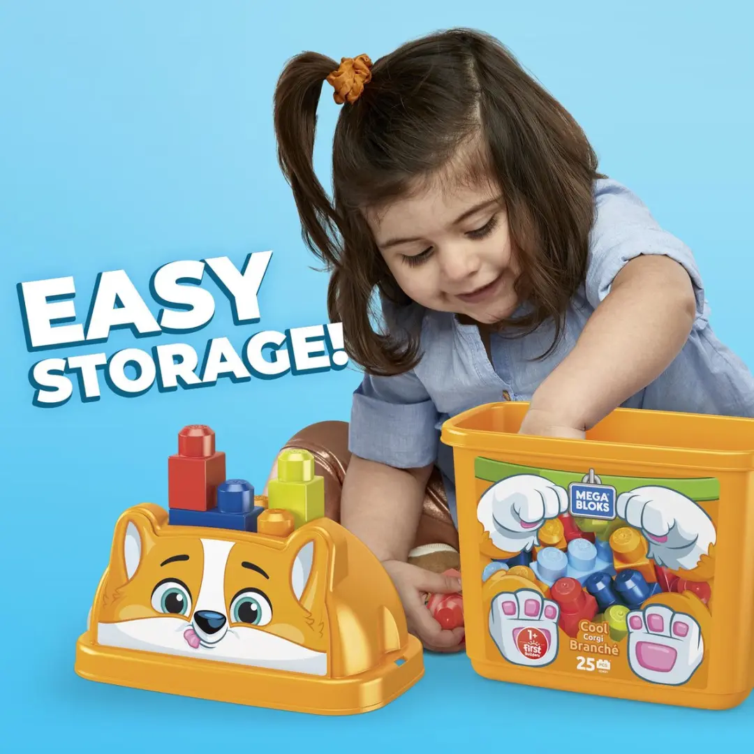 Fisher Price Mega Bloks Dierendoos Corgi HDK81 - 25 Stuks