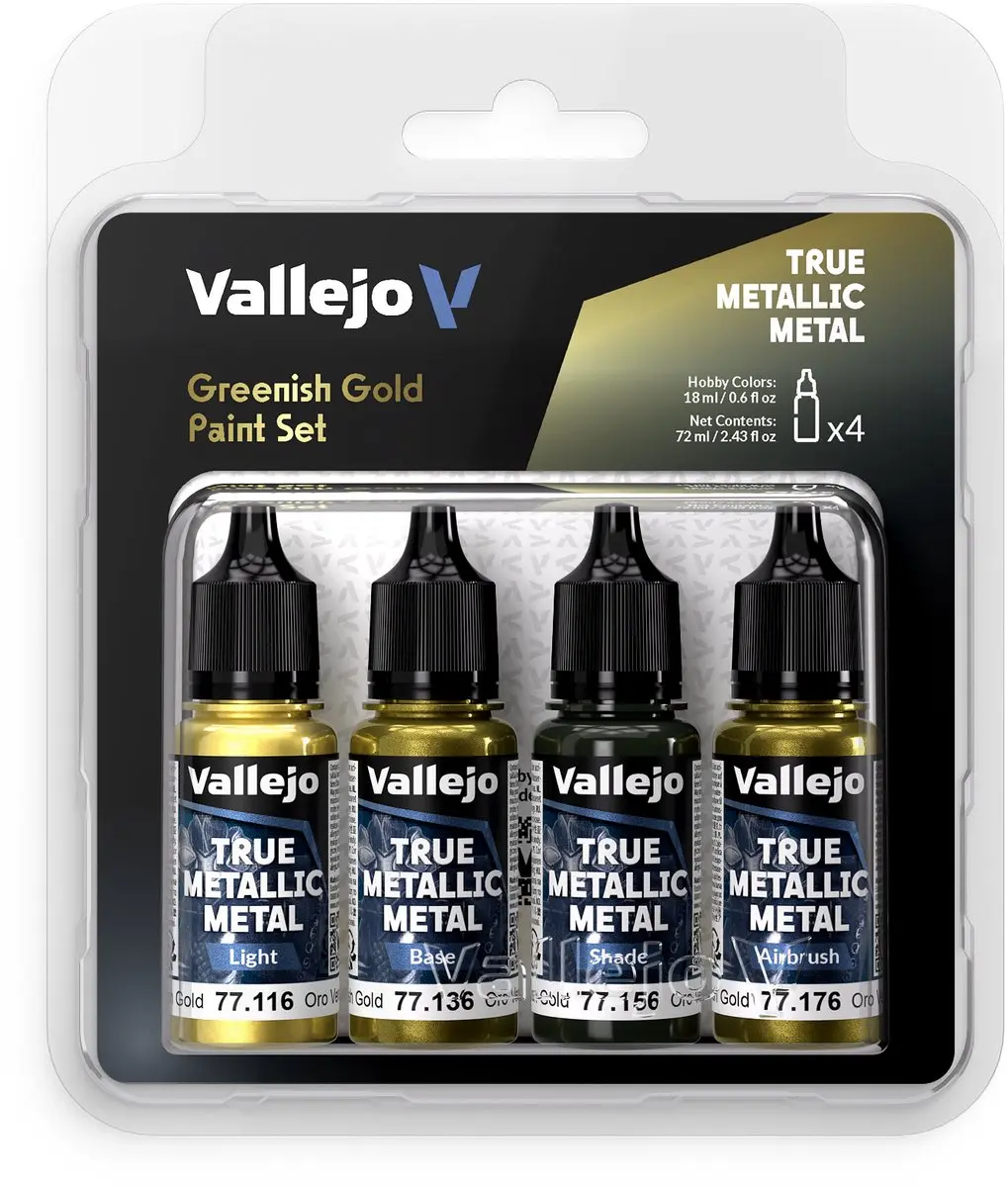 Vallejo Hobbyverf Acrylverf True Metallic Groenachtig Goud