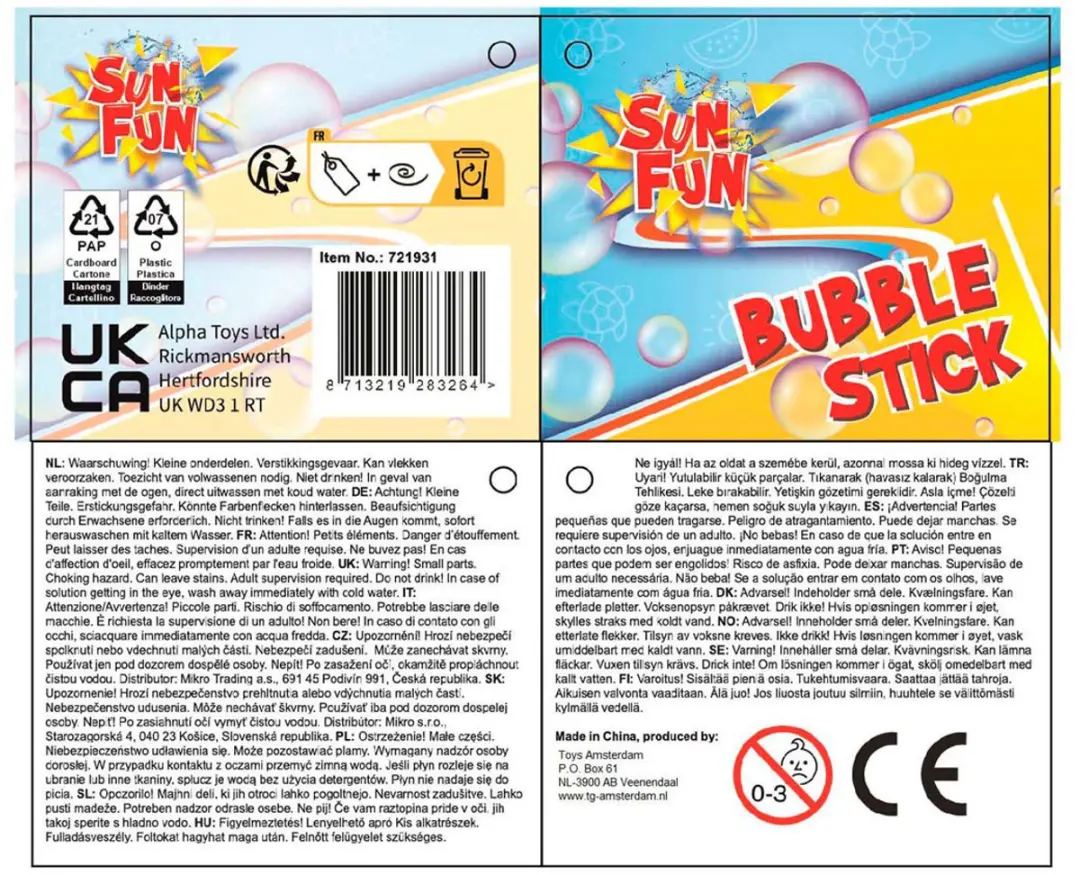 Van Manen Bellenblaas Stick Speelgoed