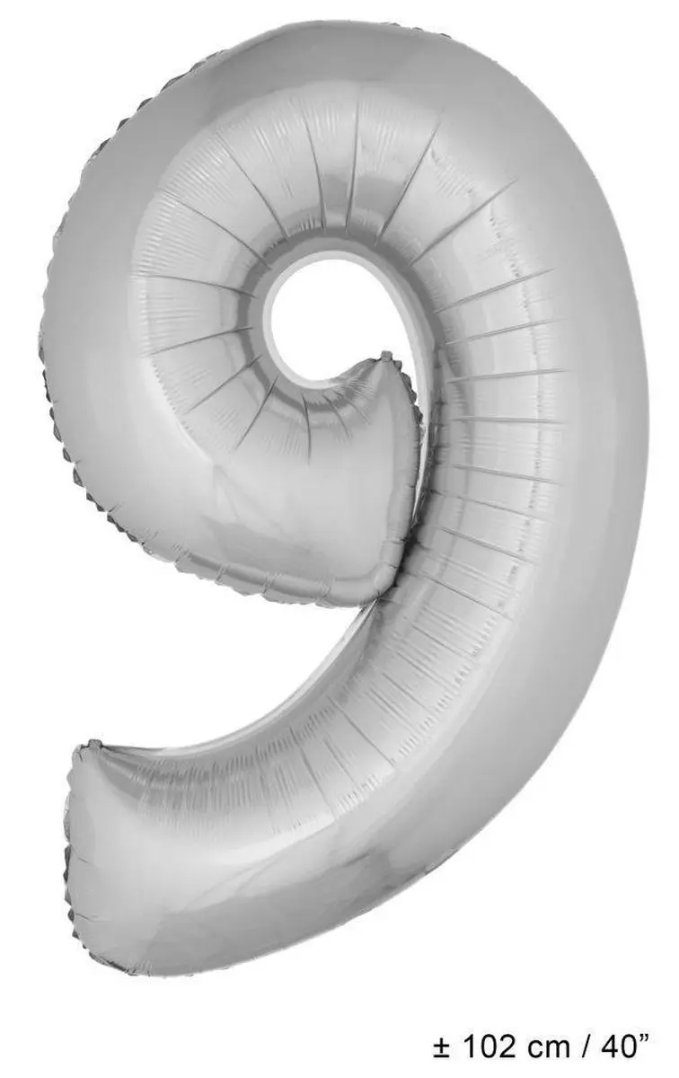 Espa Zilveren Cijferballon Aluminium - 1 Stuk