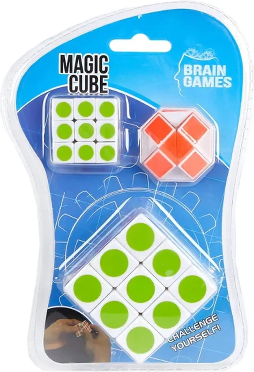 VAN MANEN Puzzelkubus Set - 3 Stuks Meerkleurig