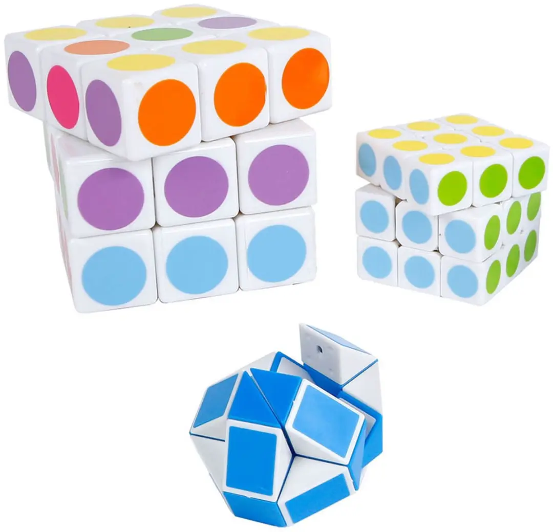 VAN MANEN Puzzelkubus Set - 3 Stuks Meerkleurig