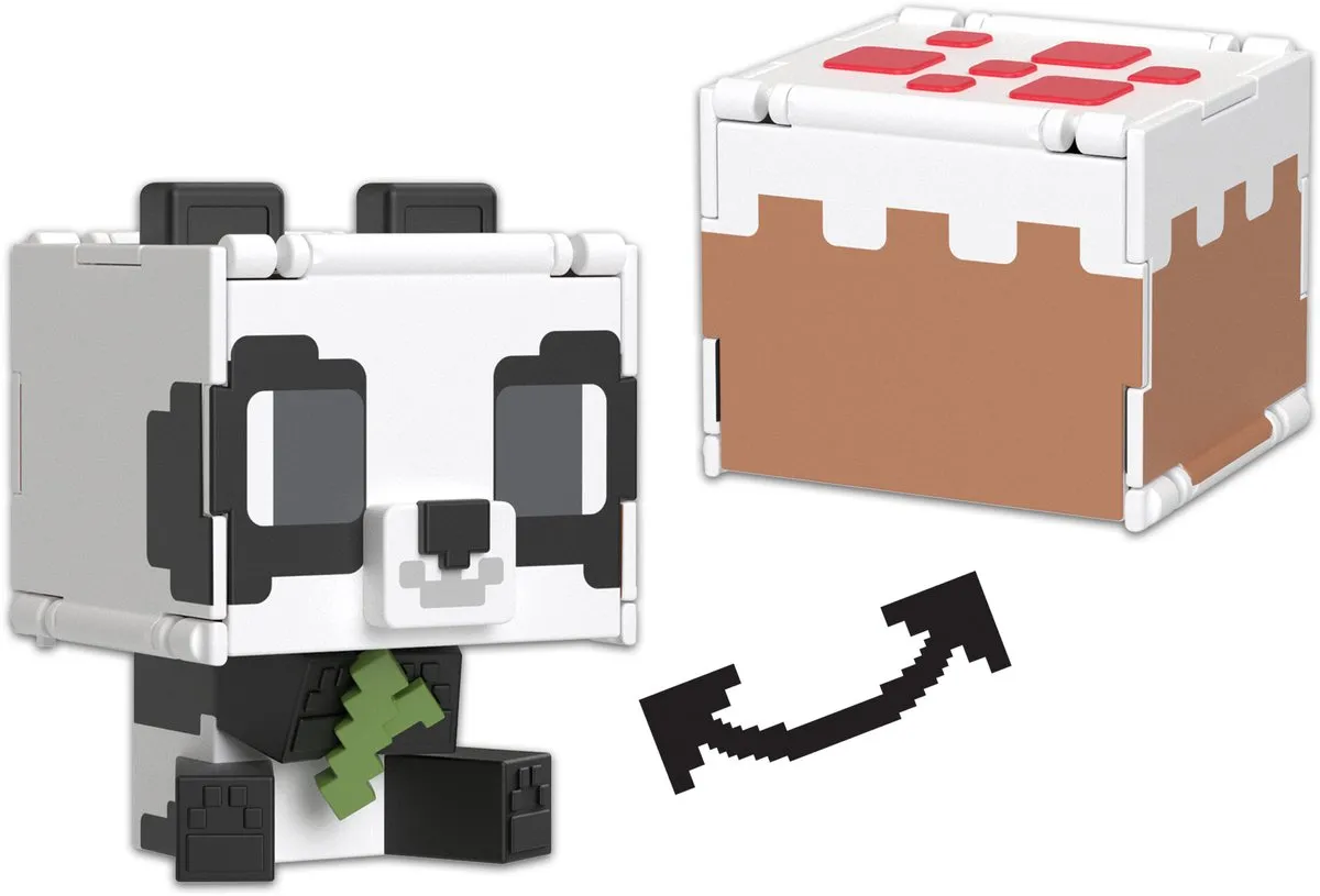 Mattel Minecraft Flippin Action Figuur Panda & Cake