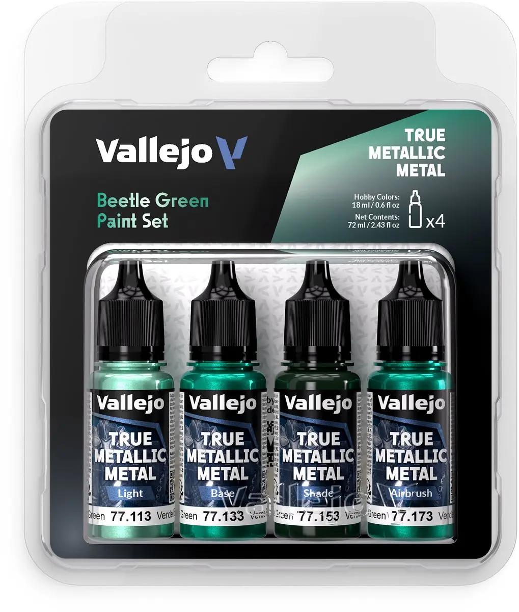 Vallejo Hobbyverf Acrylverf True Metallic Metal Kever Groen