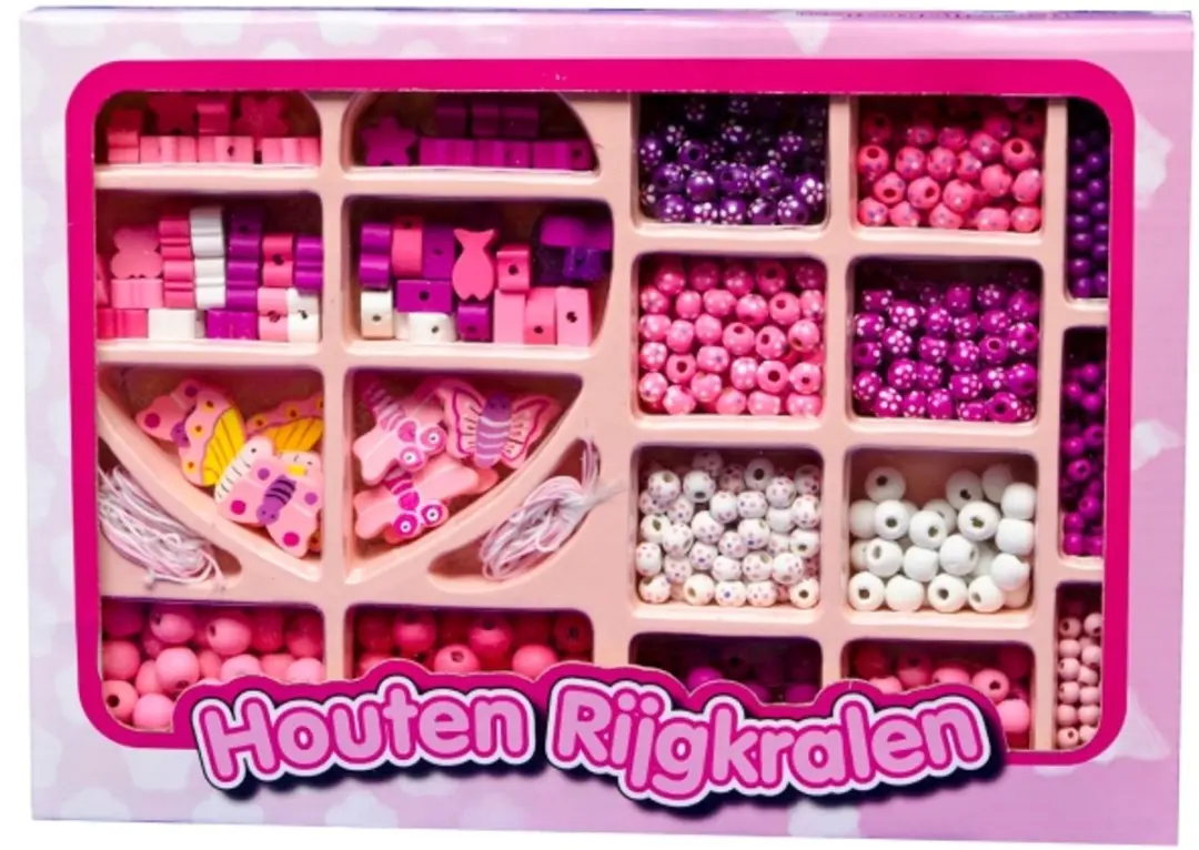 Van Manen Houten Rijgkralen - 825 Stuks - 12 Kleuren