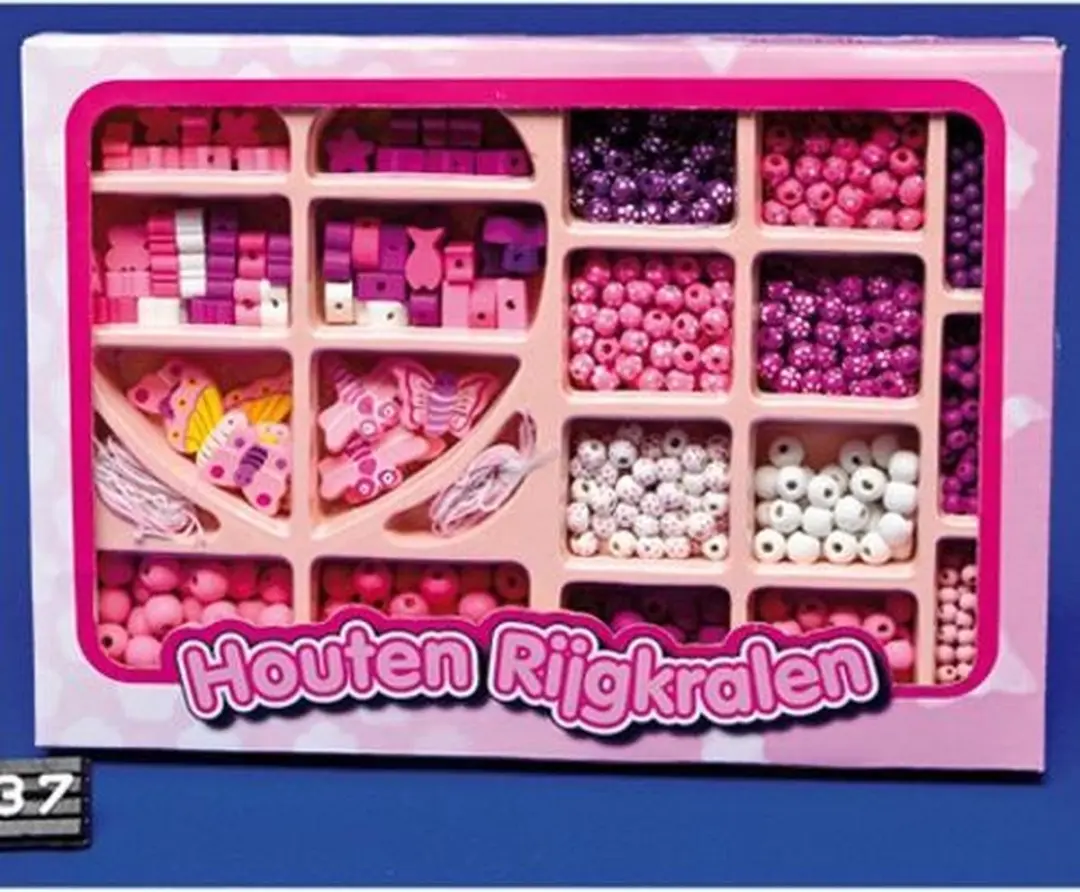 Van Manen Houten Rijgkralen - 825 Stuks - 12 Kleuren