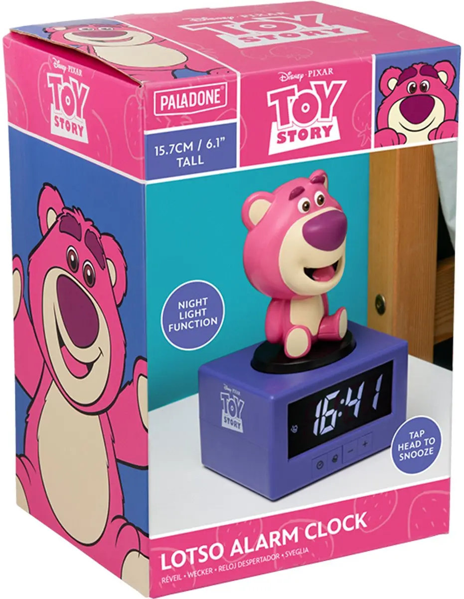 Paladone Toy Story Lotso Wekker - Nachtlamp Paars/Rozig