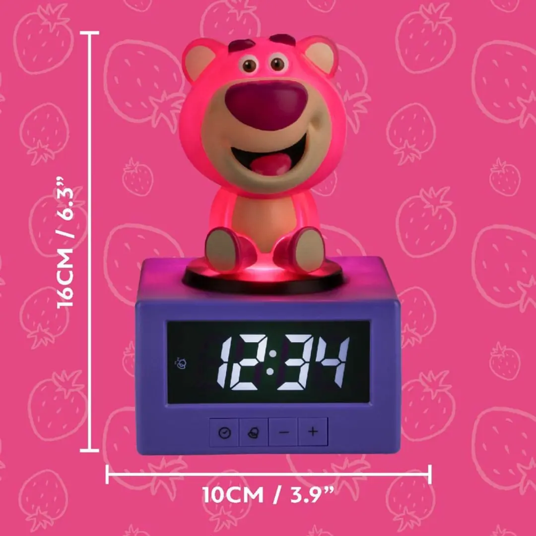 Paladone Toy Story Lotso Wekker - Nachtlamp Paars/Rozig