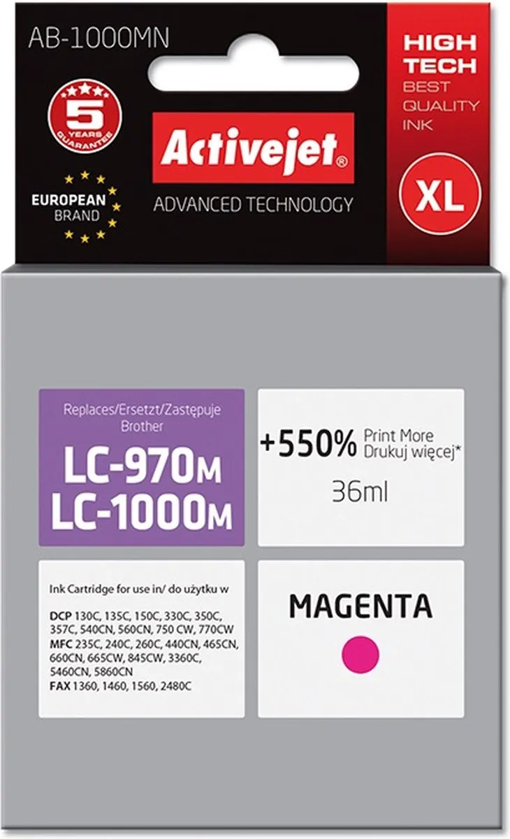 Brother Activejet AB-1000MR Inktcartridge Magenta