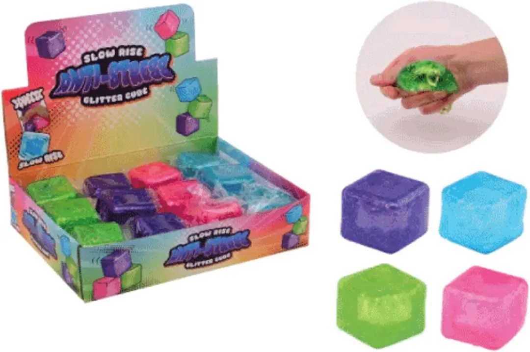 Johntoy Slow Rise Kubus Stressbal Meerkleurig