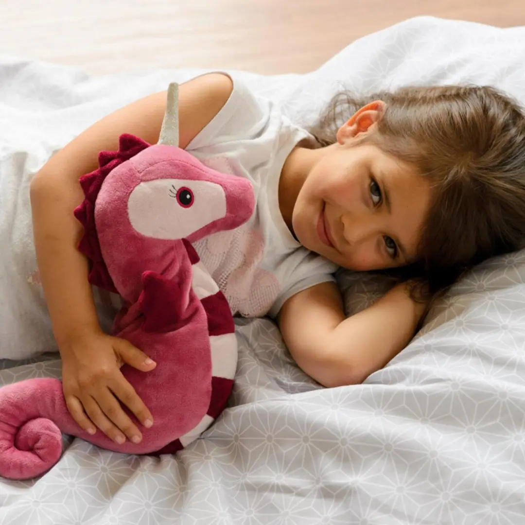 Warmies Knuffel Eenhoorn Zeepaardje 40cm - Fuchsia