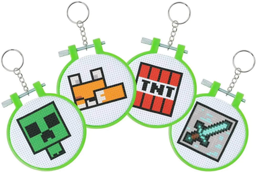 Paladone Minecraft Cross Stitch Charms Set - 4 Stuks Multicolor
