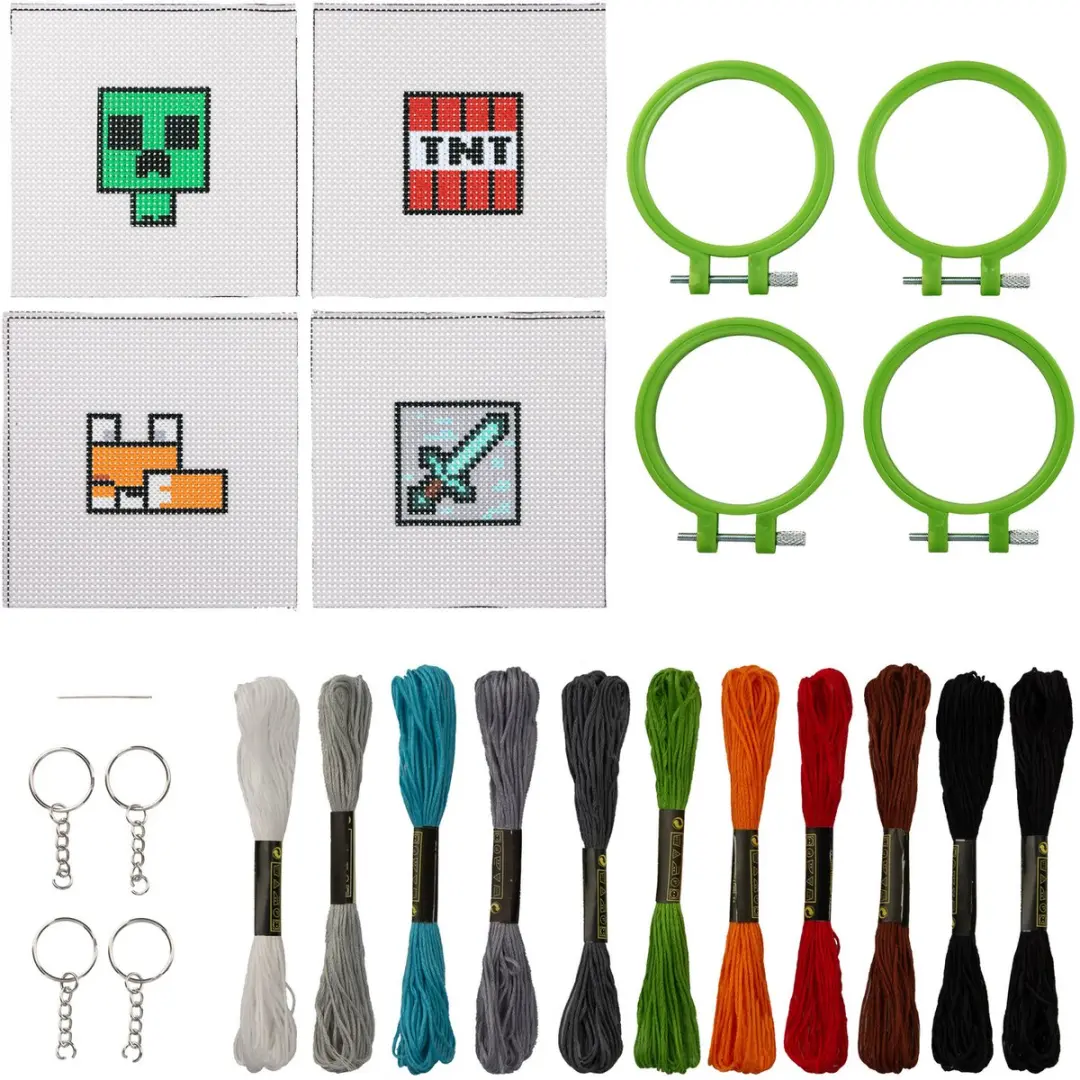Paladone Minecraft Cross Stitch Charms Set - 4 Stuks Multicolor