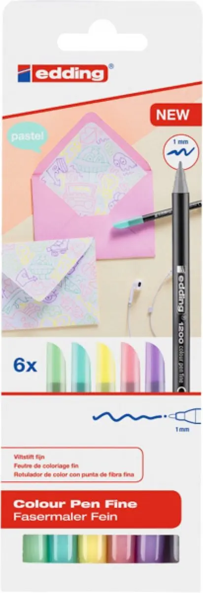 edding Fineliners 1mm Pastel Mix