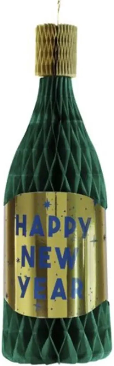 Honeycomb Fles Happy New Year Versiering 45cm