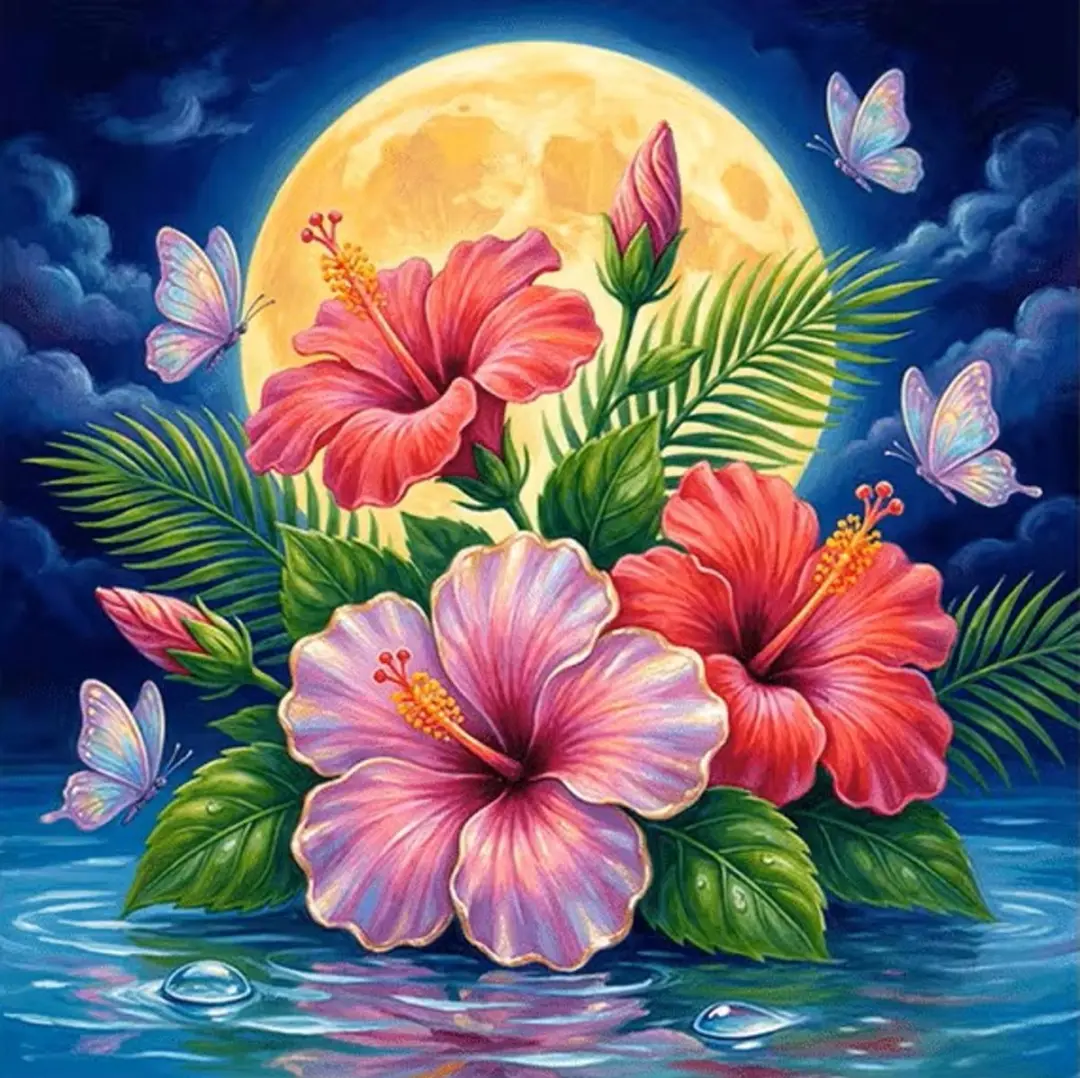 Creative Diamond Painting Bloemen & Vlinders 25x25cm