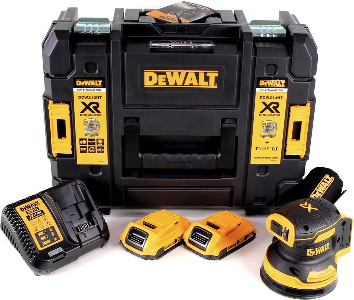 DeWalt DCW210D2 Excentrische Schuurmachine 18V - 2x Accu 2,0Ah + Oplader - afbeelding 3 van 5