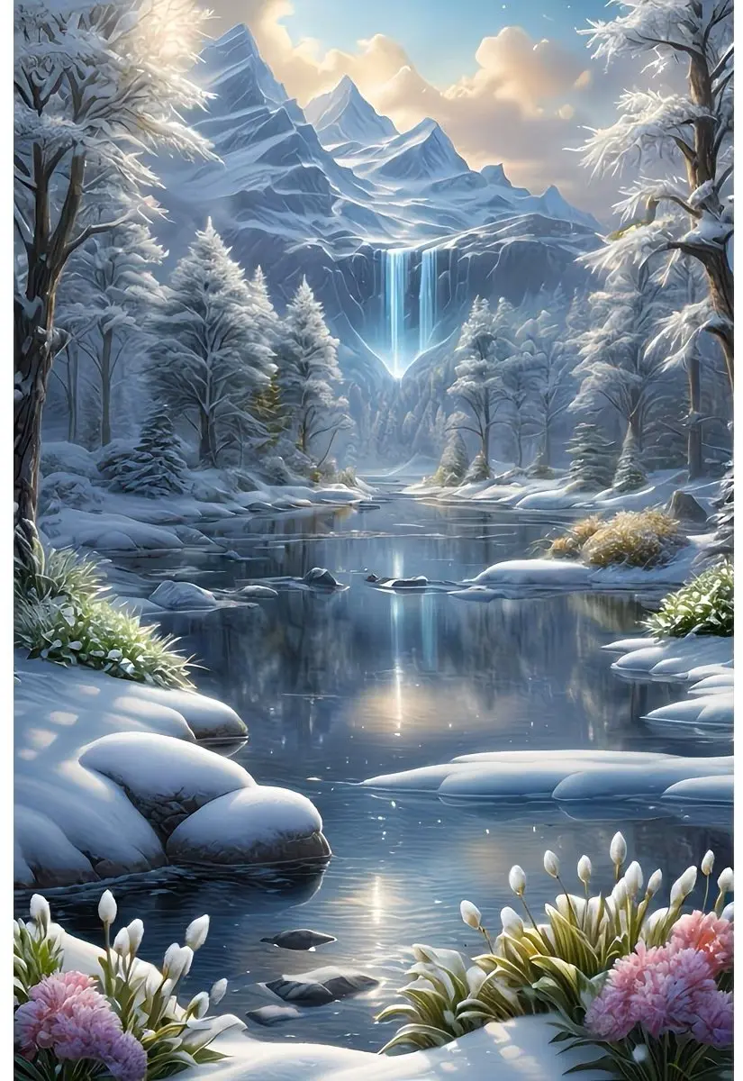 Creative Diamond Painting Watervallen 25x20cm