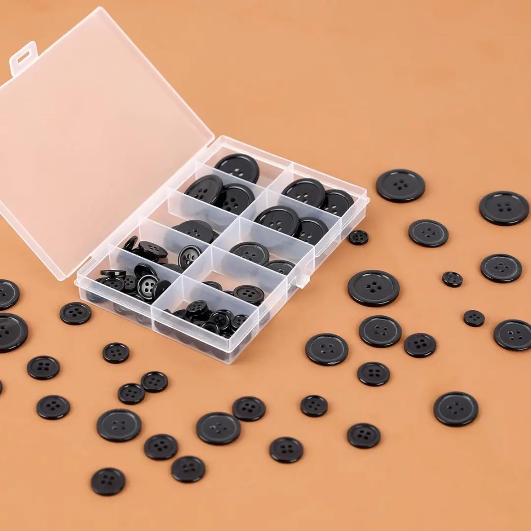 Creative Ronde Naaiknoppen - 100 Stuks - 5 Maten - Zwart