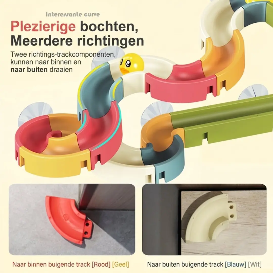 ECTEATOY Badspeelgoed Waterbaan Glijbaan 34-delig DIY - Veelkleurig