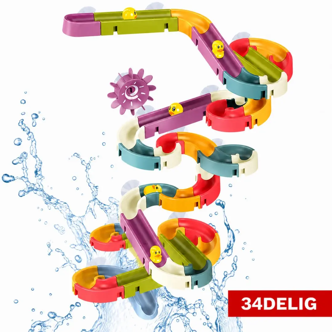 ECTEATOY Badspeelgoed Waterbaan Glijbaan 34-delig DIY