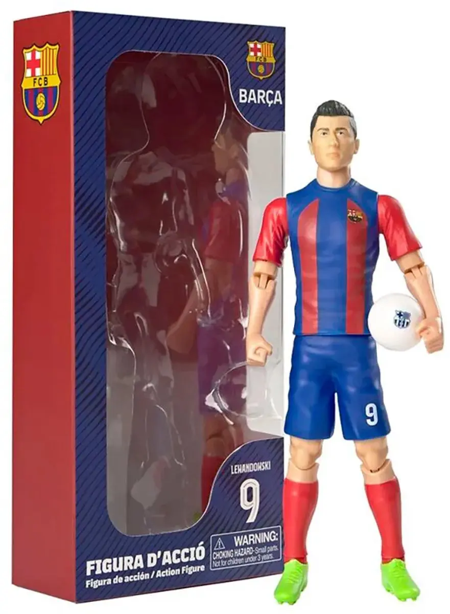 Van der Meulen FC Barcelona Lewandowski Voetbalfiguur 20cm - Meerkleurig