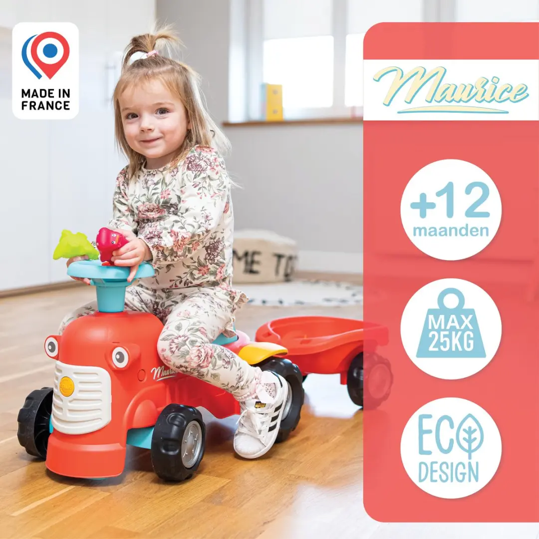 Van der Meulen Falk Maurice Looptractor met Trailer - Rood
