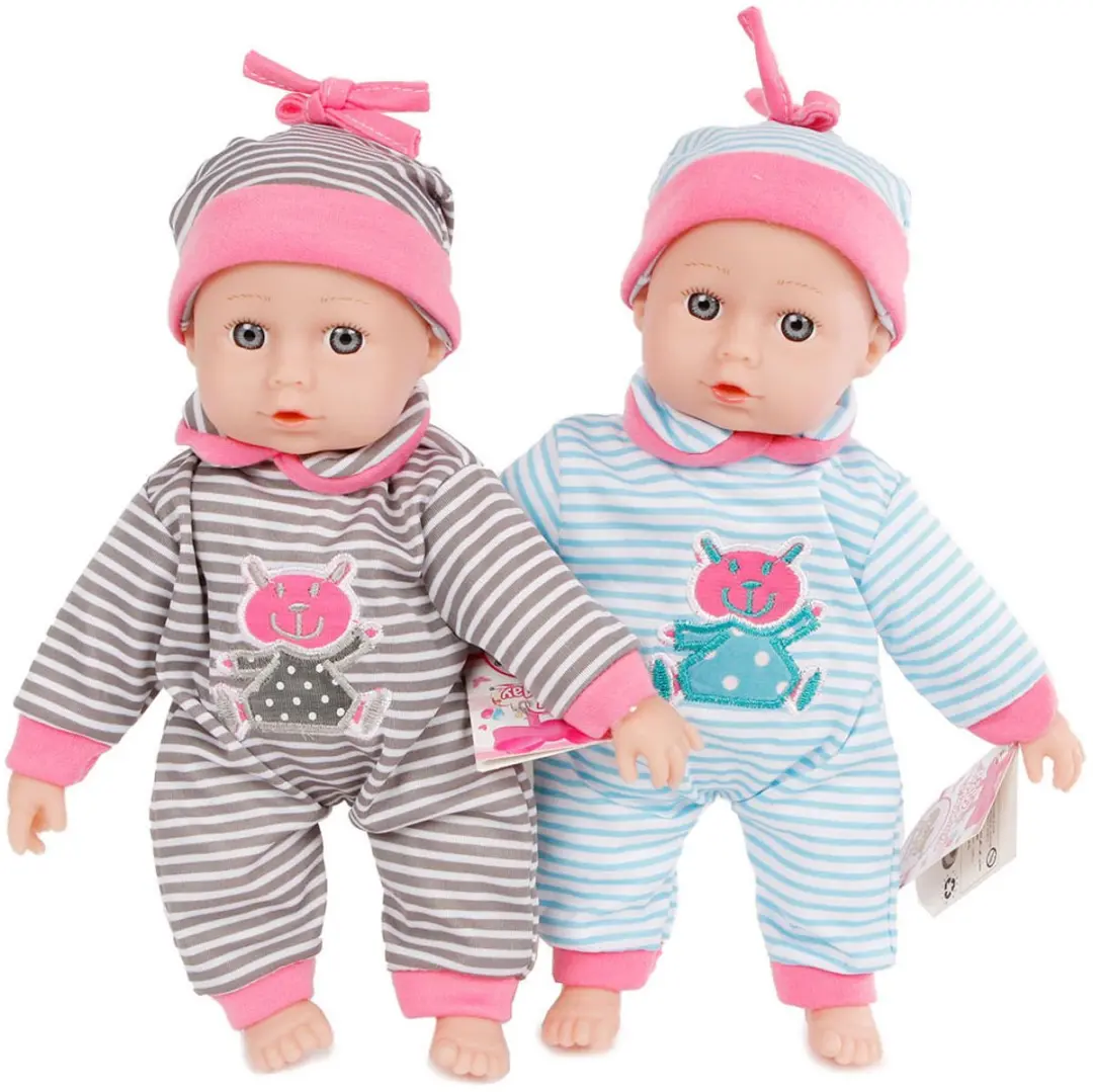 Van Manen Babypop Meisjes 26cm - Grijs/roze