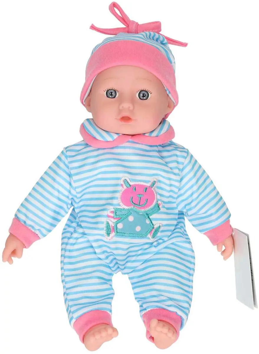 Van Manen Babypop Meisjes 26cm - Grijs/roze