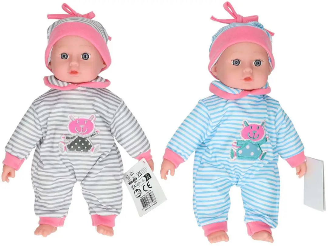 Van Manen Babypop Meisjes 26cm - Grijs/roze