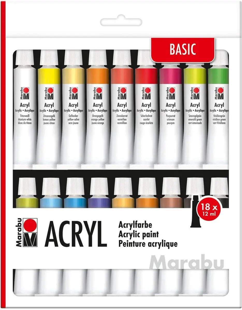 Marabu Acrylverfset 18 Kleuren