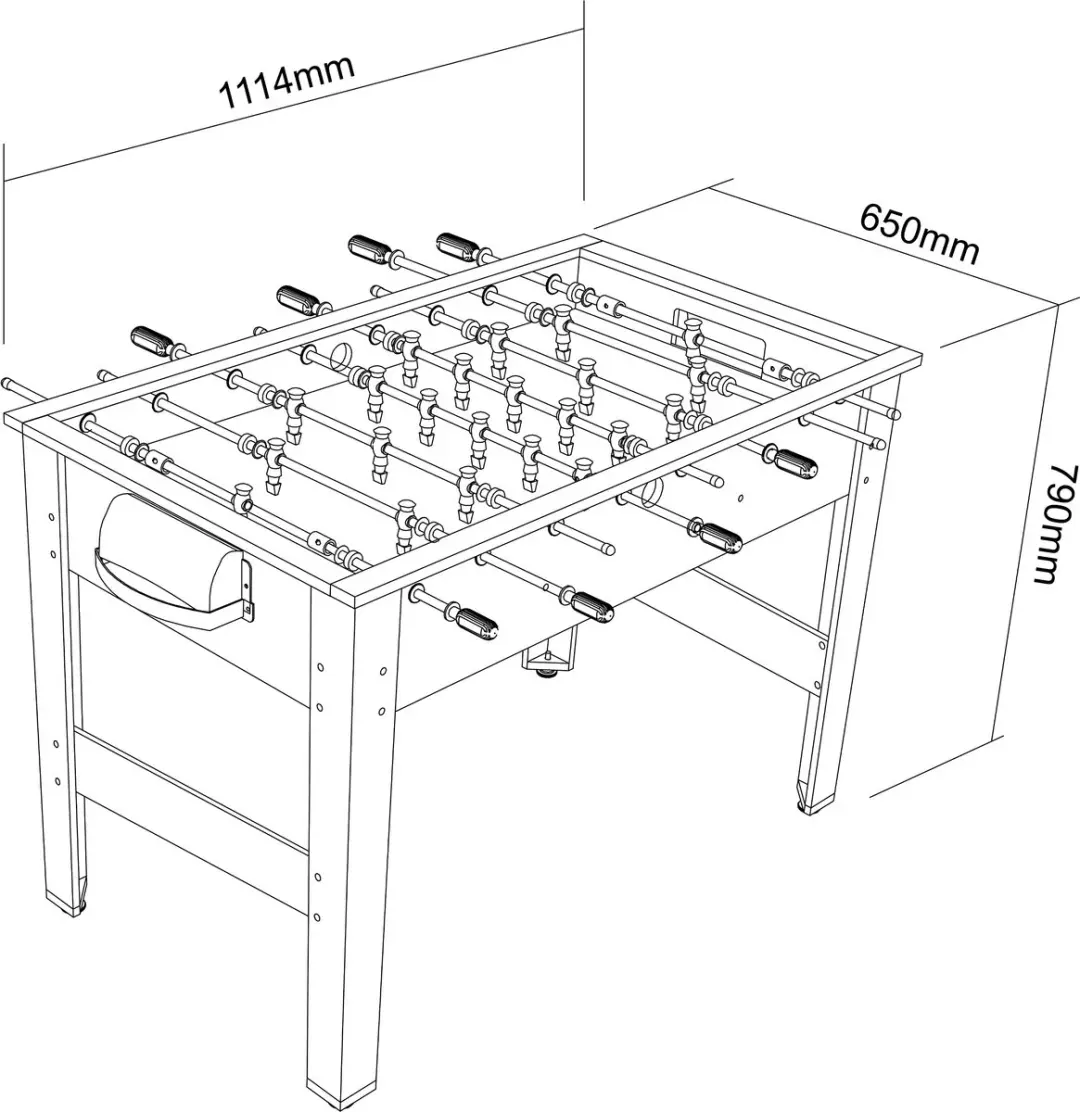 Cougar Spin Kick Voetbaltafel C040.104.00 - Eiken/Zwart