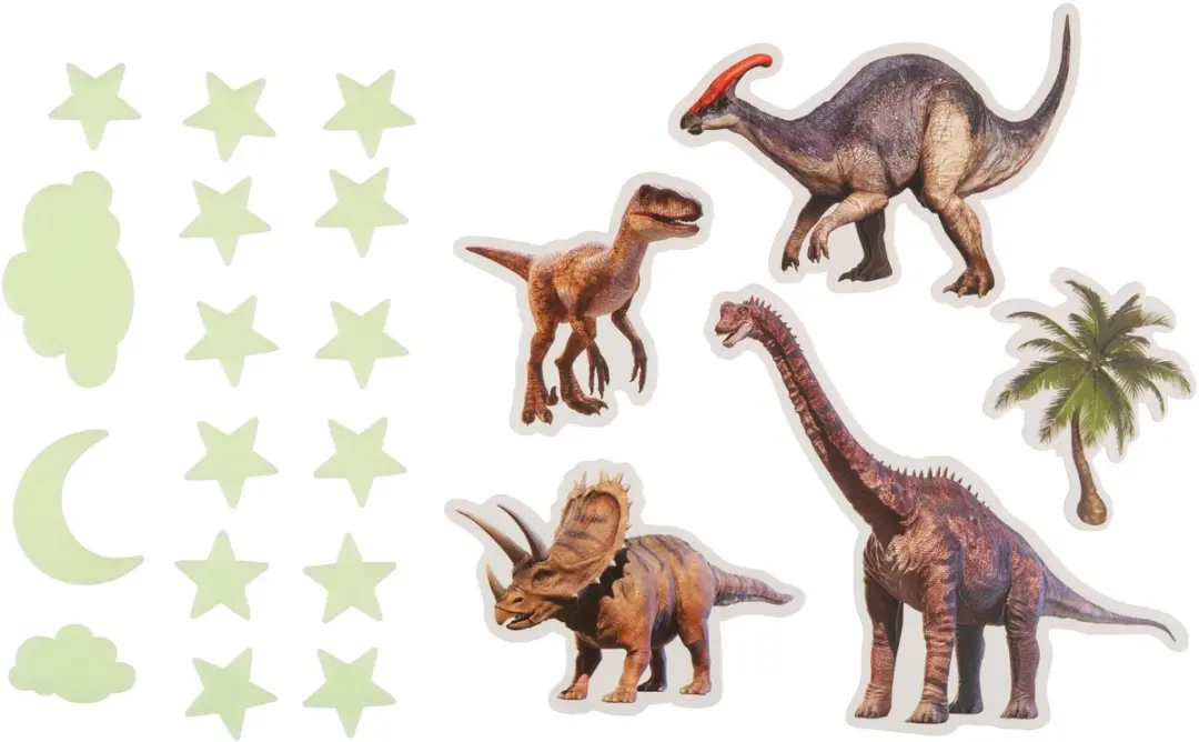 Eddy Toys Glow-in-the-Dark Dino Stickers - 20 Stuks