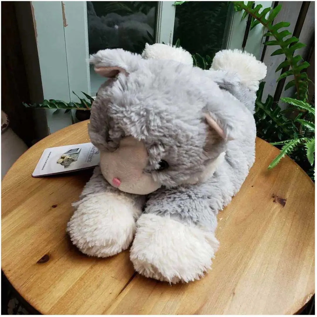 Warmies Kat Magnetronknuffel - Asgrijs